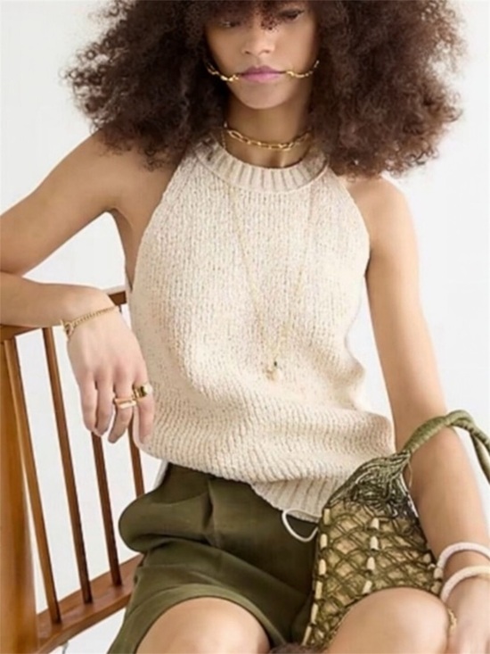 J. Crew Tops - J. Crew Hi-Neck Sweater Tank in Antique White (Cream) Size Small